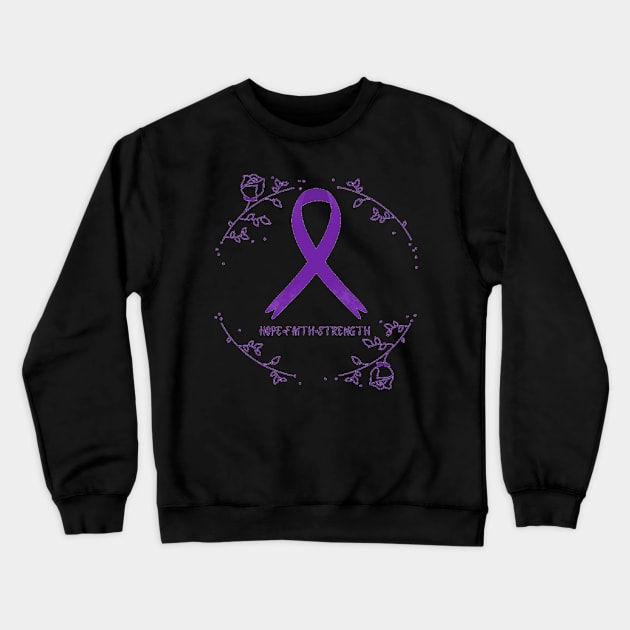 Hope•Faith•Strength IBD Awareness Ribbon 2 Crewneck Sweatshirt by CaitlynConnor